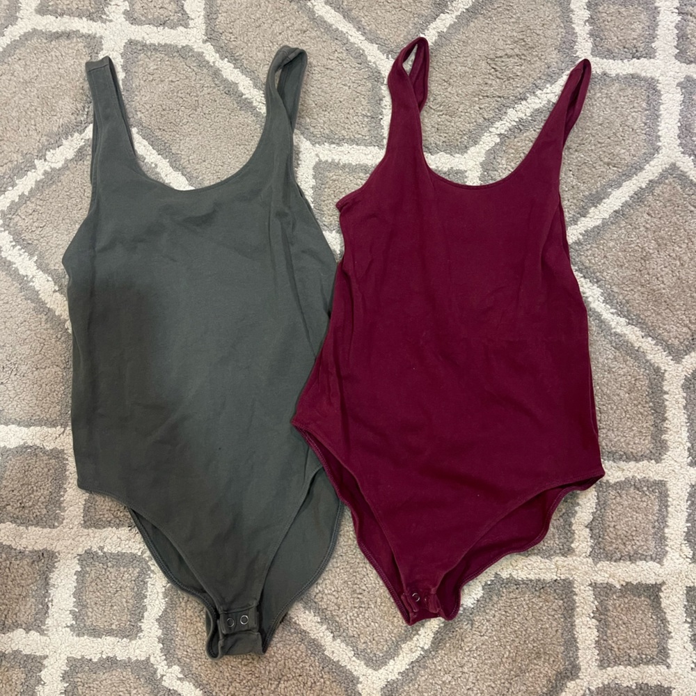 GAP Tank Bodysuit Duo — Olive Green & Wine - Picture 1 of 4